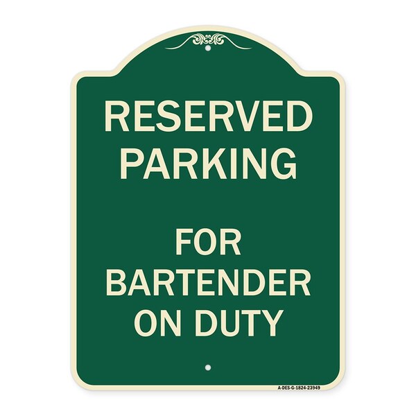 Signmission For Bartender on Duty Heavy-Gauge Aluminum Architectural Sign, 24" x 18", G-1824-23949 A-DES-G-1824-23949 - main